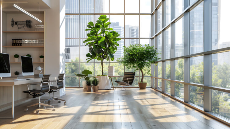 オフィスに変化する緑を。生木でつくる飽きのこない空間