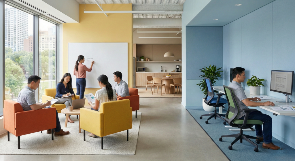 オフィスの色彩心理：働く環境を変える色の力