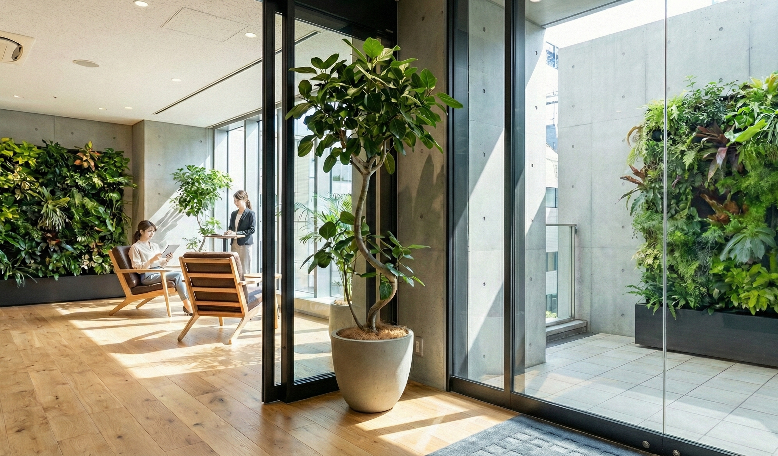 オフィスの印象は、入口の一鉢で変わる ― 来客動線とブランドイメージを整える植栽 ―
